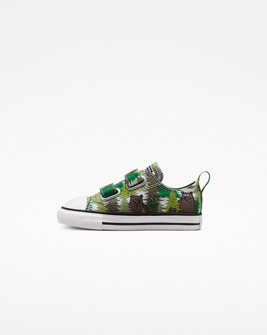 Boys' Converse Chuck Taylor All Star Easy-On Forest Camo Low Top Shoes White / Green | AU 0E416S